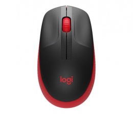 Egér, vezeték nélküli, optikai, USB, LOGITECH, "M190", piros