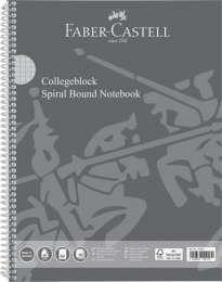 Spirálfüzet, A4, kockás, 80 lap, perforált, lyukasztott, FABER-CASTELL